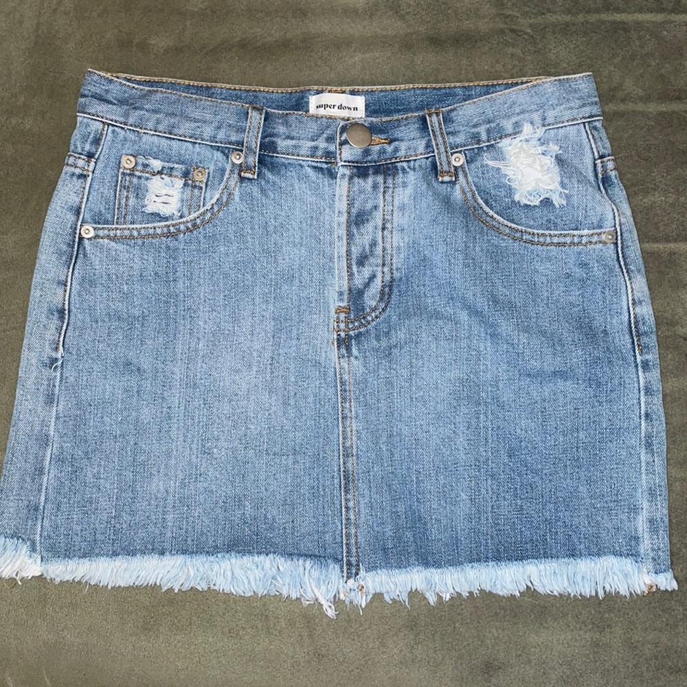 SUPER DOWN (Revolve) denim mini skirt, size 27